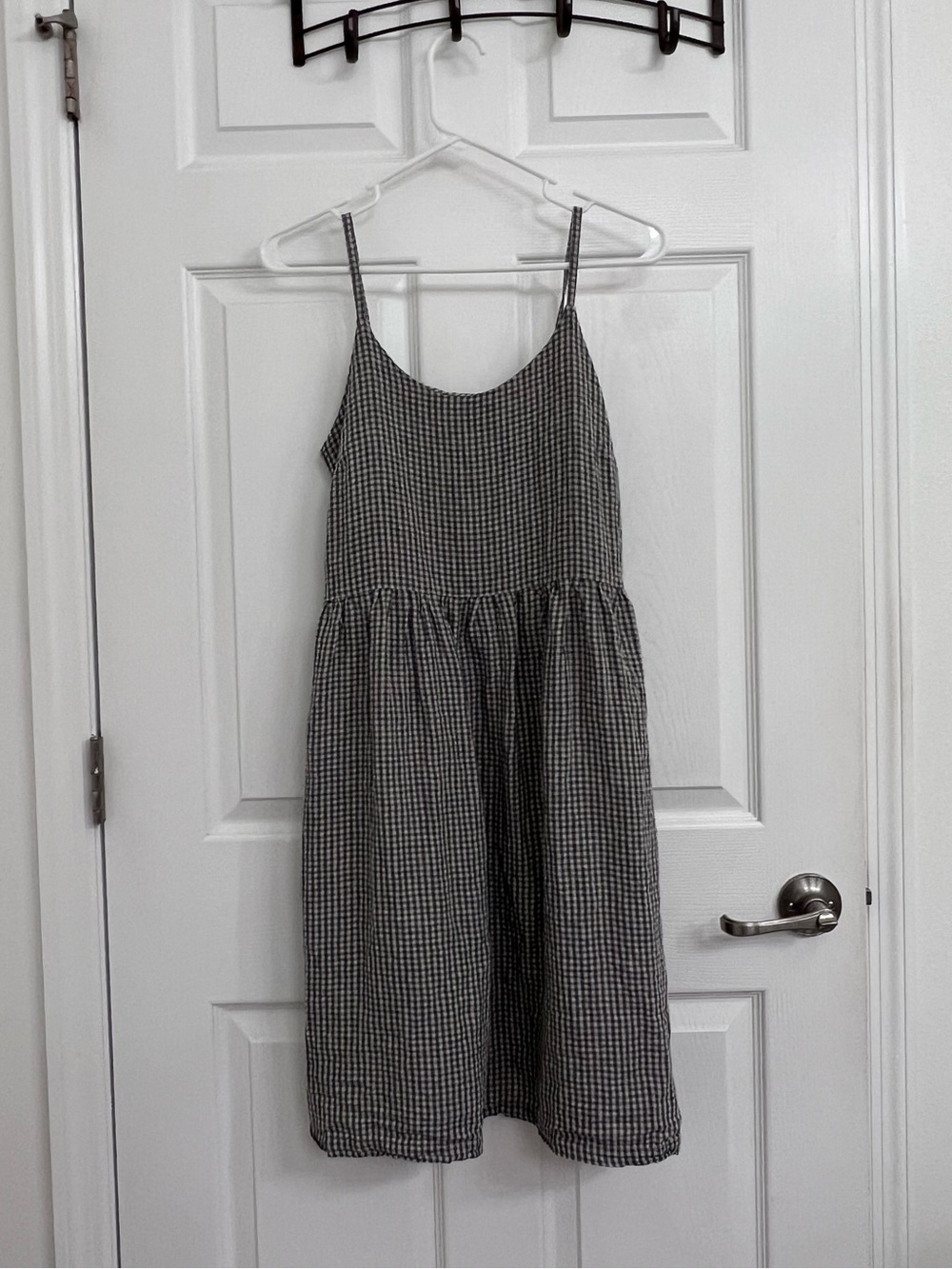 Simply Grey Linen Gingham Dress